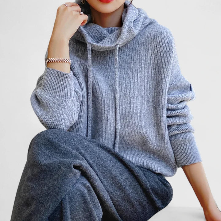 Hanna | Jersey de punto holgado con capucha para mujer