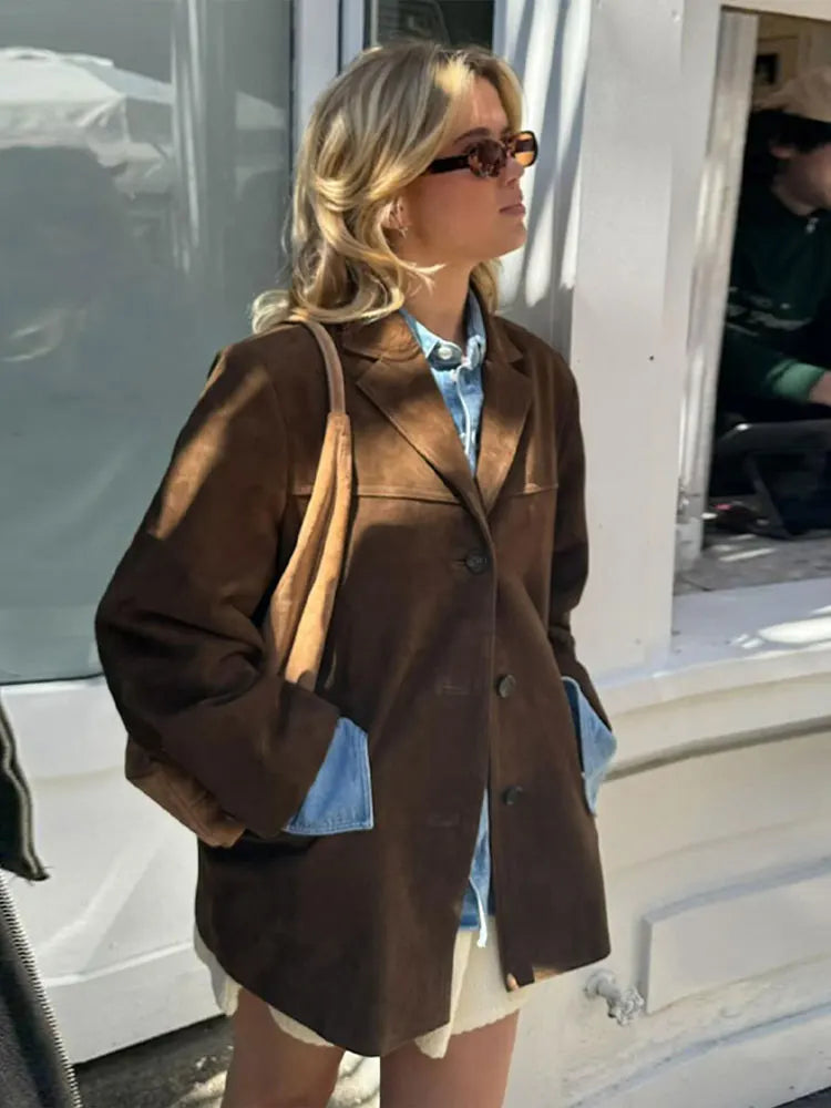 Emmy | Chaqueta elegante de ante para otoño para mujer