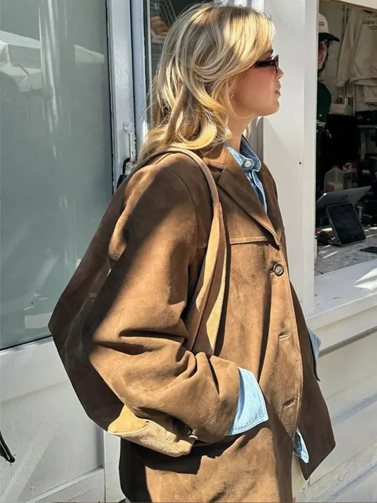 Emmy | Chaqueta elegante de ante para otoño para mujer