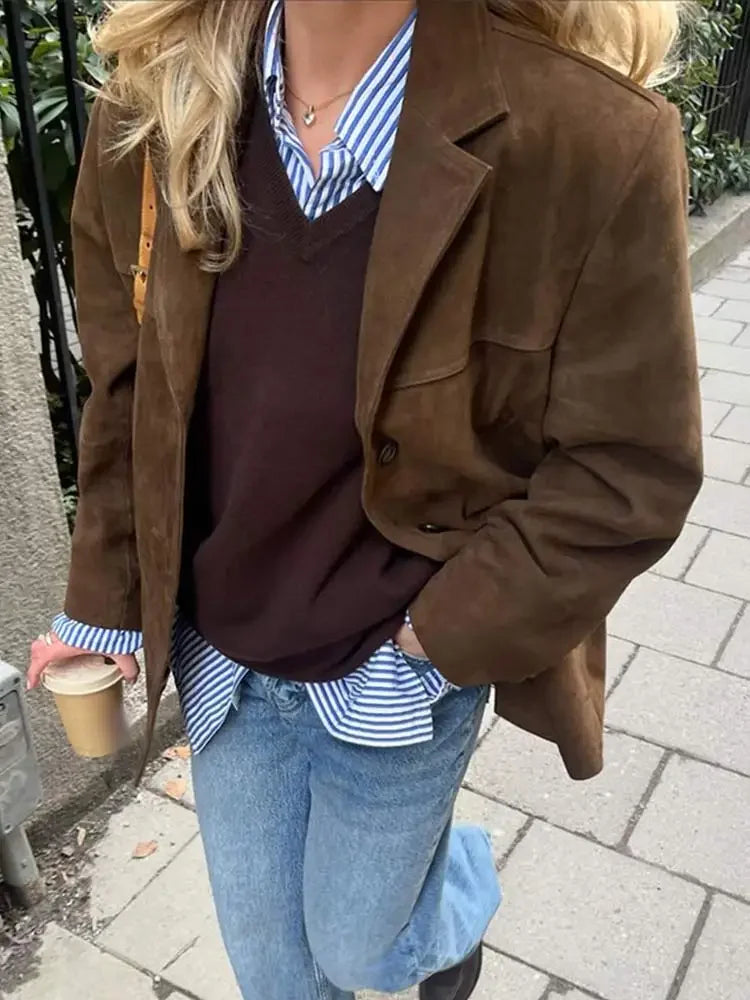 Victoria | Chaqueta elegante de ante para otoño para mujer