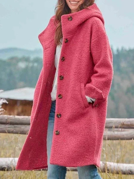 Mary | Abrigo de lana suave con capucha para mujer