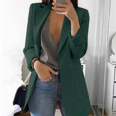 Blazer largo abierto para mujer