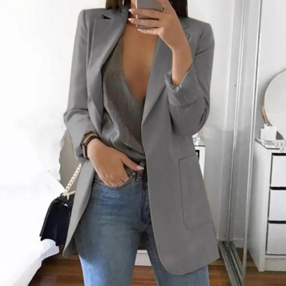 Blazer largo abierto para mujer