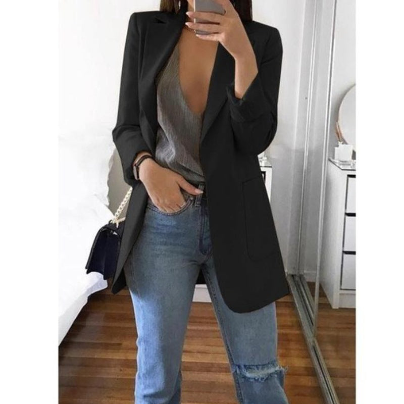 Blazer largo abierto para mujer