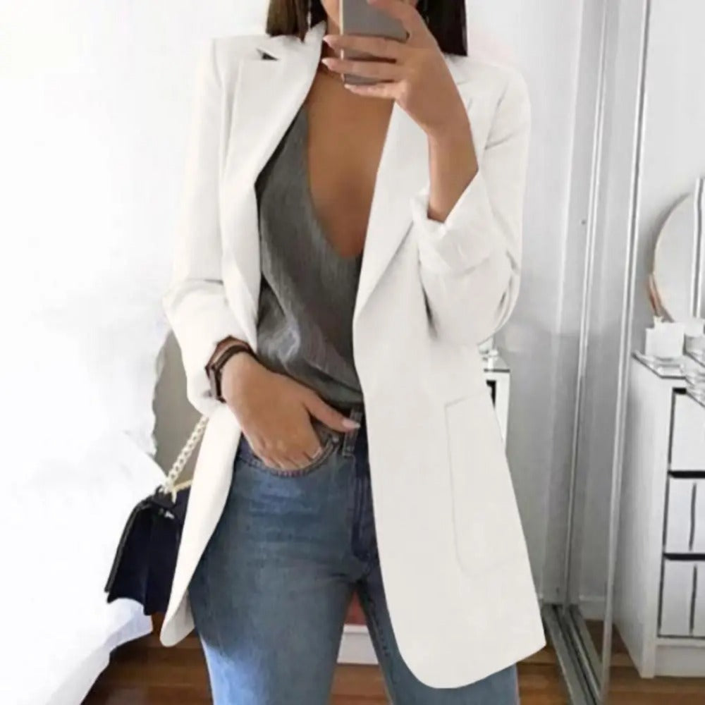Blazer largo abierto para mujer