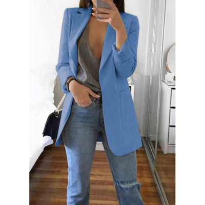 Blazer largo abierto para mujer