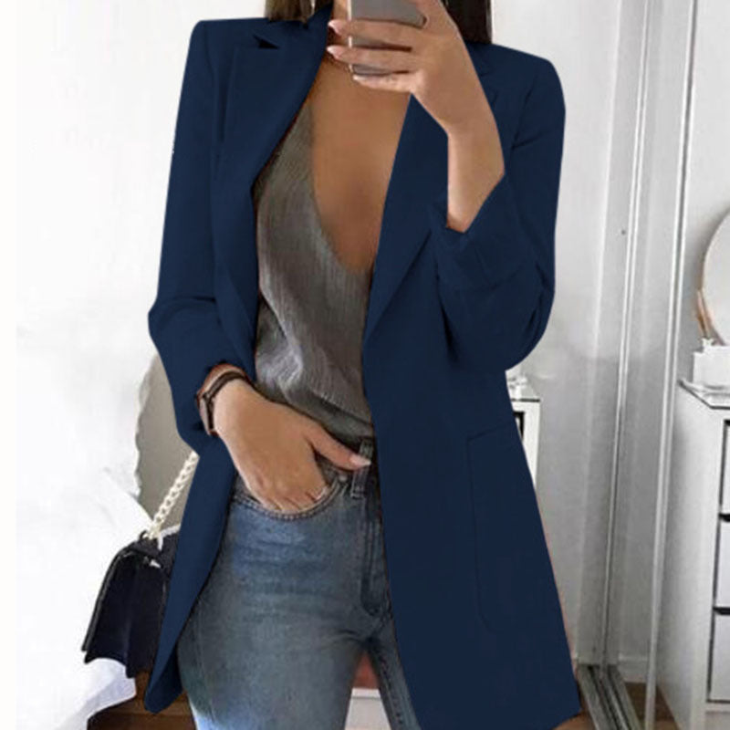 Blazer largo abierto para mujer
