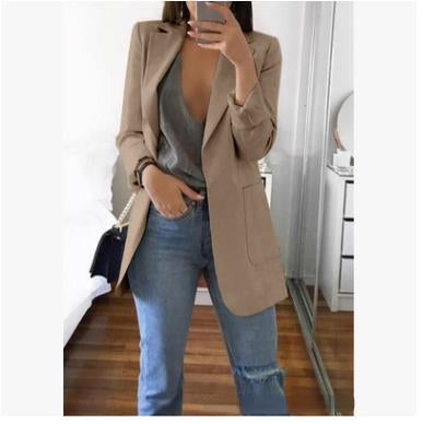 Blazer largo abierto para mujer