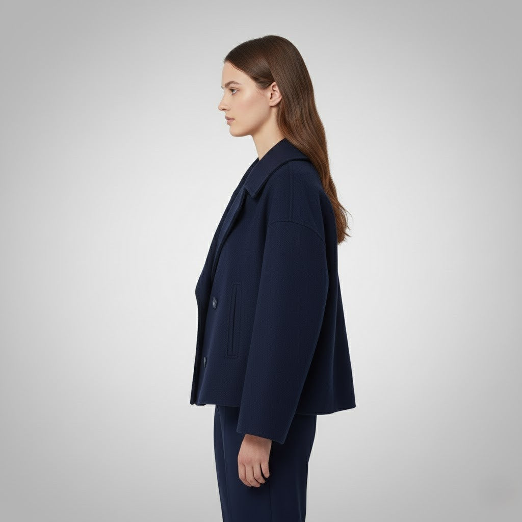 Aurora | Abrigo corto elegante con botones para mujer