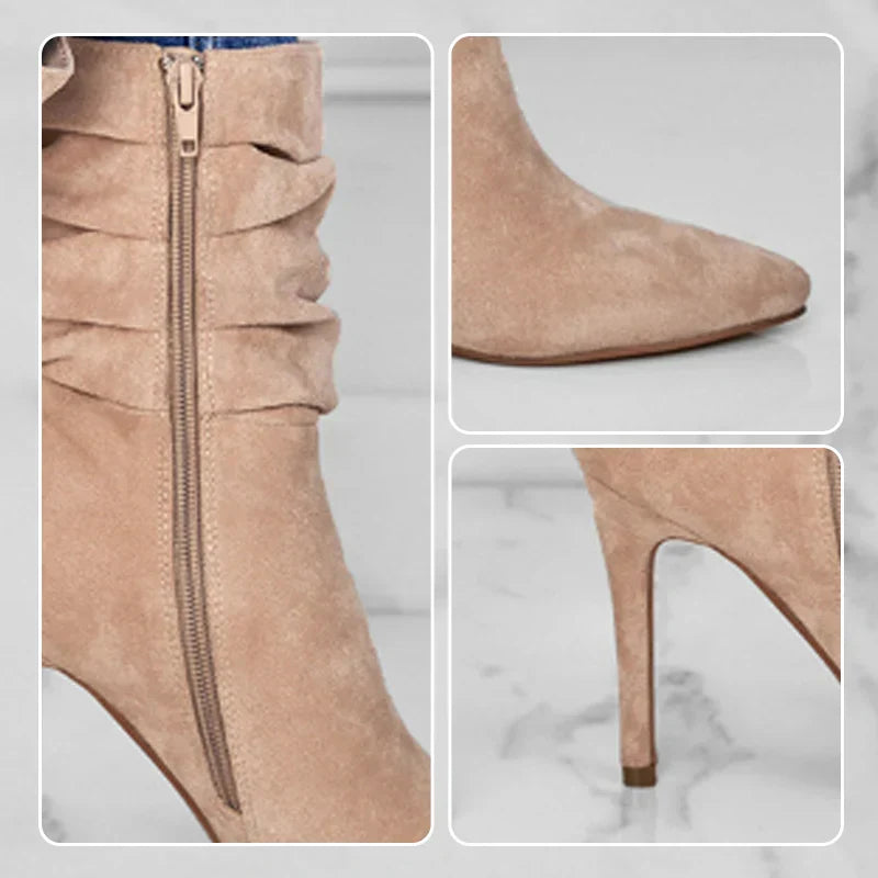 Catalina - Botines de tacón fino con punta