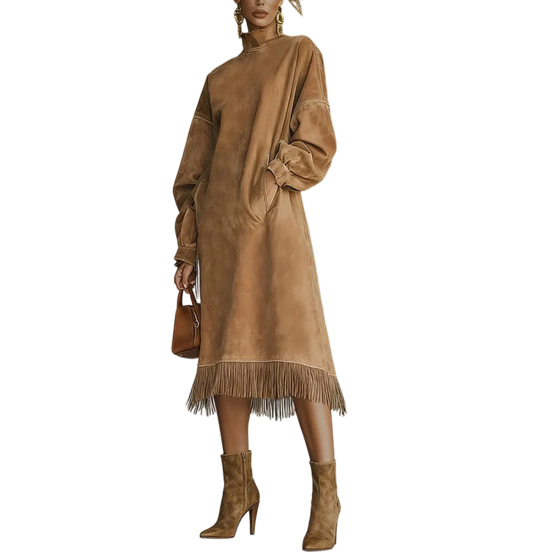 Teresa – Vestido fluido de ante sintético