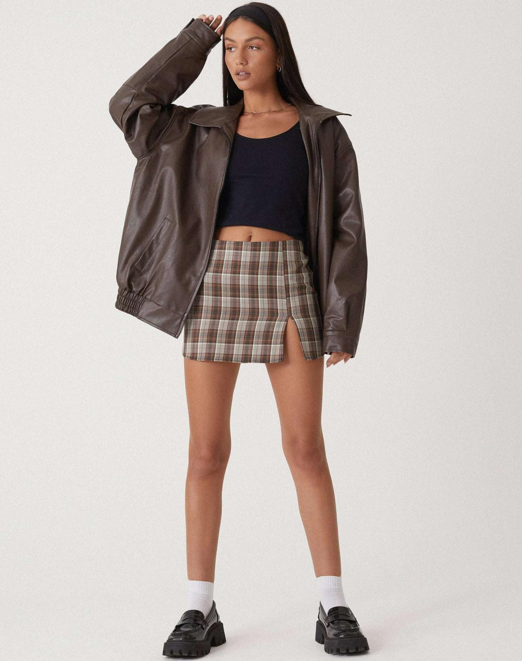 Vera | Chaqueta holgada de cuero vegano de estilo vintage para mujer